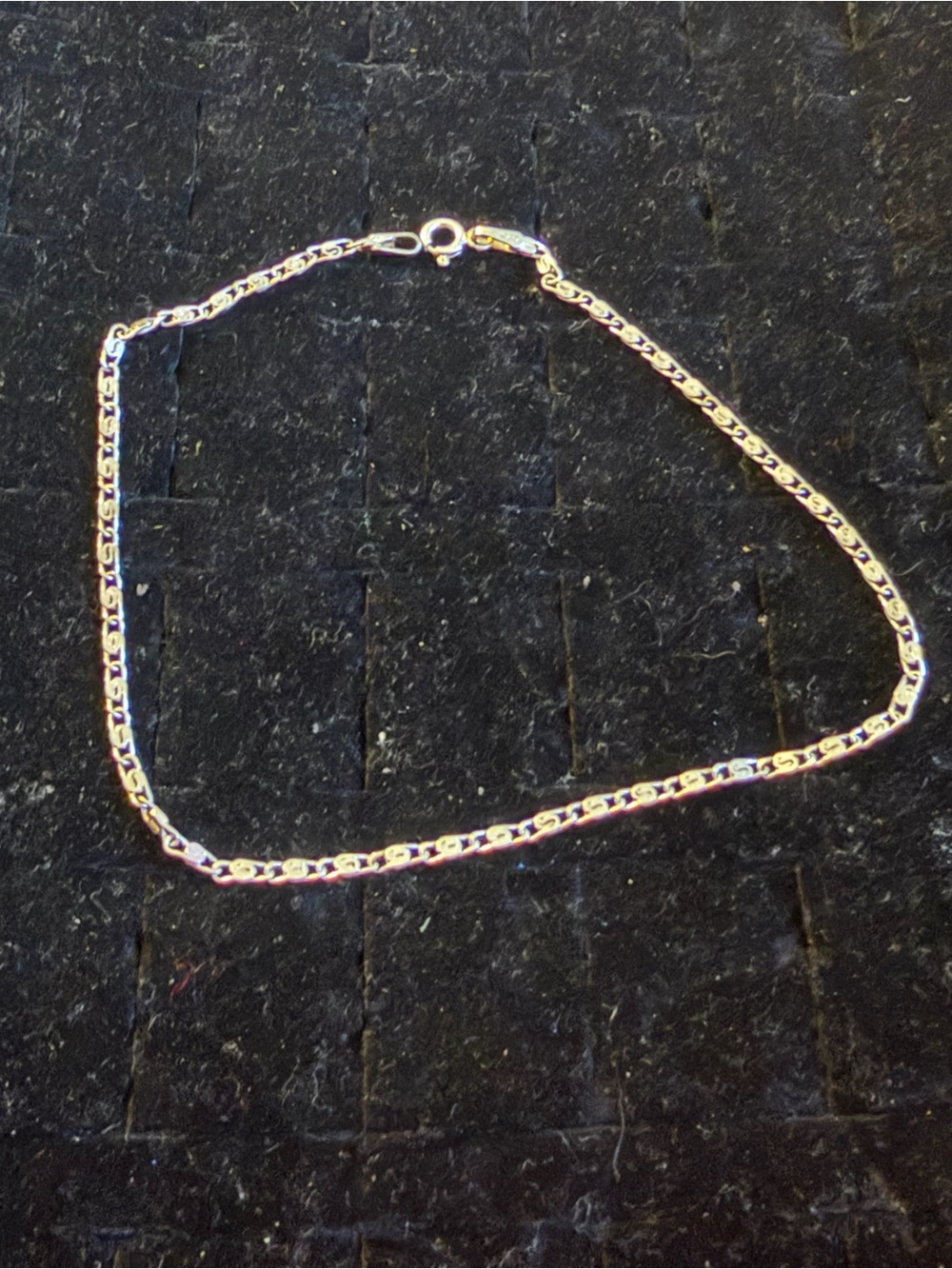 10.5”, vintage Italian sterling silver 925  curb chain bracelet anklet #393
